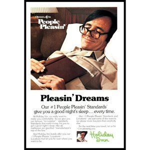 1980 Holiday Inn People Pleasin Dreams Vintage Print Ad Man Pajamas Hotel Decor